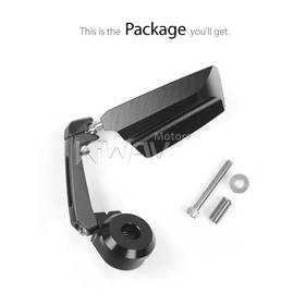Leap black heavy weight bar end mirror LH a piece compatible with BMW M10 threaded handlebar