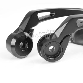 Retro black heavy weight bar end mirrors compatible with BMW