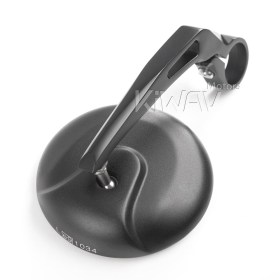 Retro black heavy weight bar end mirrors compatible with BMW
