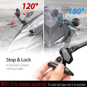 Retro chrome fairing mount mirrors w/ black adapter