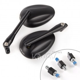 Ellipse black mirrors for 8mm scooters and motorcycles