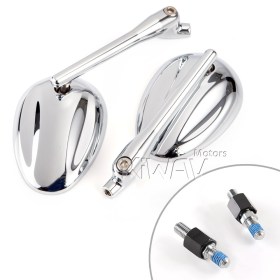 Ellipse chrome mirrors compatible with Harley Davidson Street 500/750