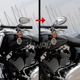 Ellipse chrome short stem compatible with Harley Davidson