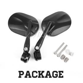 Stark black heavy weight bar end mirrors compatible with BMW M12 threaded handlebar