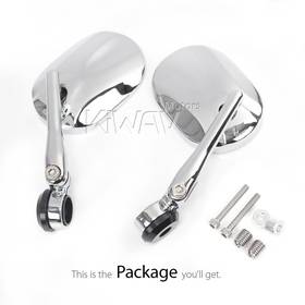 Stark chrome heavy weight bar end mirrors compatible with BMW M12 threaded handlebar
