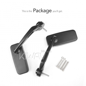 Classic black bar end mirrors compatible with Triumph water-cooled motorcycles