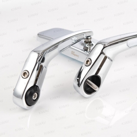 Classic chrome bar end mirrors compatible with Triumph water-cooled motorcycles