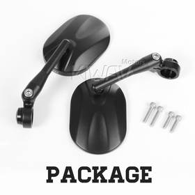 Stark black bar end mirrors compatible with Triumph water-cooled motorcycles