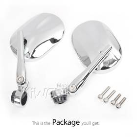 Stark chrome bar end mirrors compatible with Triumph water-cooled models