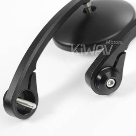 Eclipse black bar end mirrors compatible with Triumph water-cooled motorcycles