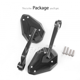 ViperII black bar end mirrors compatible with Triumph water-cooled motorcycles