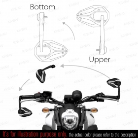 ViperII black bar end mirrors compatible with Triumph water-cooled motorcycles