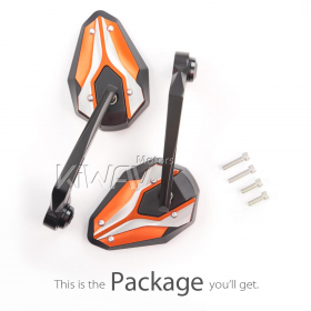 ViperII orange bar end mirrors compatible with Triumph water-cooled motorcycles