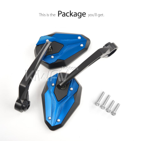 ViperII all blue bar end mirrors compatible with Triumph water-cooled motorcycles