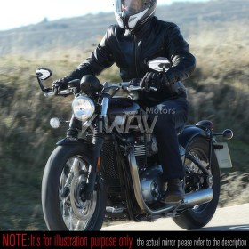 4Rizz white bar end mirrors compatible with Triumph water-cooled models