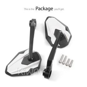 4Rizz white bar end mirrors compatible with Triumph water-cooled models