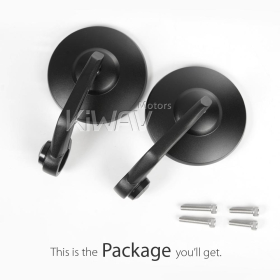 Bob black bar end mirrors compatible with Triumph water-cooled motorcycles