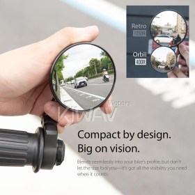 Orbii black bar end mirror a piece compatible with Triumph water-cooled motorcycles