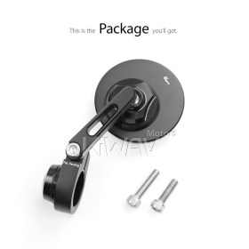 Orbii black bar end mirror a piece compatible with Triumph water-cooled motorcycles