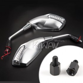 Fist sandblasting chrome LED mirrors compatible with BMW