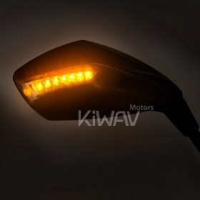 Fist black LED mirrors for 8mm scooters and motorcycles