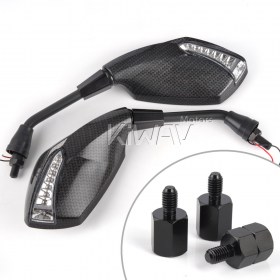 Fist carbon LED mirrors for scooter moped ATV