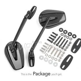 Mamba glossy carbon fairing mount mirrors compatible with Ducati Panigale