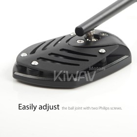 Shield black mirrors compatible with M10 metric bike & Harley Davidson