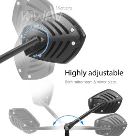 Shield black mirrors for 8mm scooters and motorcycles