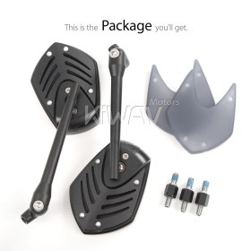 Shield black mirrors for 8mm scooters and motorcycles