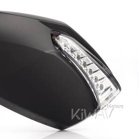 Fist black LED mirrors compatible with Triumph with 25mm handlebar and go-through mounts