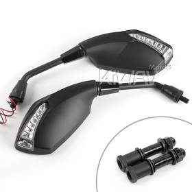 Fist black LED mirrors compatible with Triumph with 25mm handlebar and go-through mounts