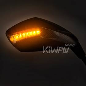 Fist carbon LED mirrors compatible with Triumph with 25mm handlebar and go-through mounts