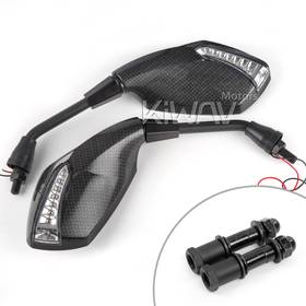 Fist carbon LED mirrors compatible with Triumph with 25mm handlebar and go-through mounts