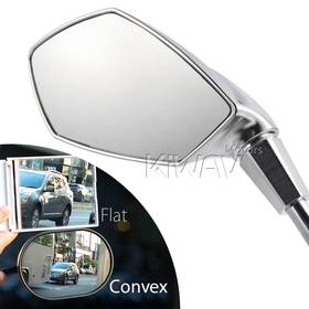 Fist sandblasting chrome LED mirrors compatible with Triumph with 25mm handlebar and go-through mounts