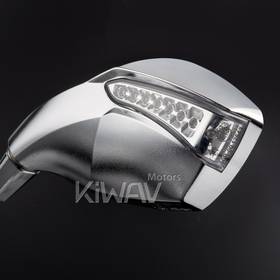 Fist sandblasting chrome LED mirrors compatible with Triumph with 25mm handlebar and go-through mounts