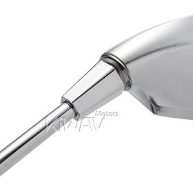 Fist sandblasting chrome LED mirrors compatible with Triumph with 25mm handlebar and go-through mounts