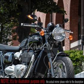 Lucifer black Two-tone LED sequential effect mirrors for Triumph 25mm handlebar and go-through mounts