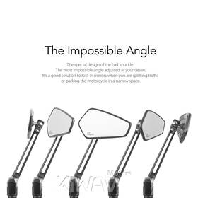 Blade black mirrors compatible with Triumph with 25mm handlebar and go-through mounts
