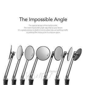 Ojo black mirrors compatible with Triumph with 25mm handlebar and go-through mounts
