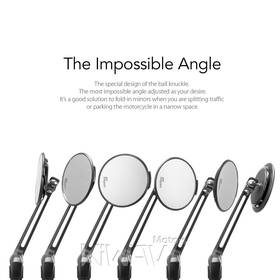 Aura black motorcycle mirrors compatible with Triumph 25mm handlebar and go-through mounts