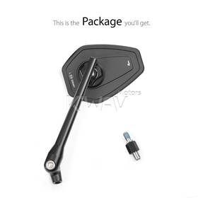Blok black motorcycle mirror 10mm standard threaded a piece