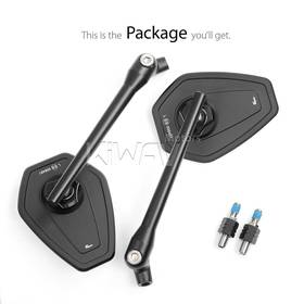 Blok black motorcycle mirrors 10mm a pair compatible with most BMW