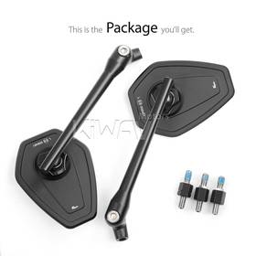 Blok black motorcycle mirrors universal fit for 8mm threaded a pair