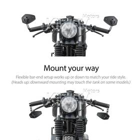 Blok black bar end mirrors a pair universal fit for 7/8" hollow handlebar