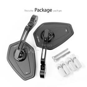 Blok black bar end mirrors a pair universal fit for 7/8" hollow handlebar
