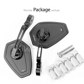 Blok black bar end mirrors a pair universal fit for 7/8" & 1"& 1-1/4" hollow handlebar