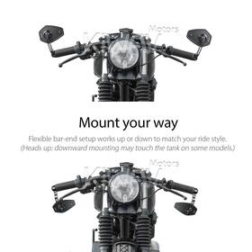 Blok black bar end mirrors a pair compatible with Moto Guzzi motorcycles