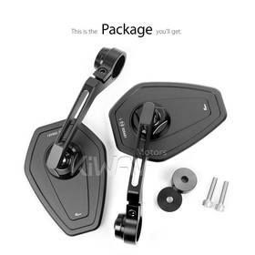 Blok black bar end mirrors a pair compatible with Moto Guzzi motorcycles