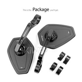 Blok black bar end mirrors a pair for 7/8, 1 Inch handlebars clamp-on type